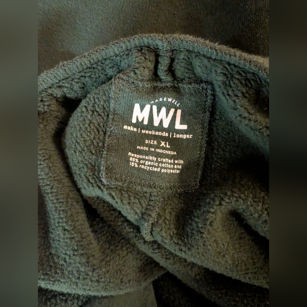 Madewell MWL Betterterry Oversized Sweatpants XL Deep Forest Green - Picture 10 of 12
